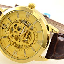 (六四三精品)超大錶徑4.5公分.超激突面玻璃.三眼六針功能.自動上鍊機械錶....金色黑面 歷史價格詳細信息