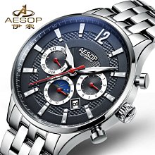 【飾碧得】AESOP伊索正品男士全自動機械表防水夜光鋼帶表時尚9027 歷史價格詳細信息