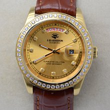 《寶萊精品》J.HARRISON 哈里森金黃石英男士錶 價格比較,價格查詢,歷史價格詳細信息