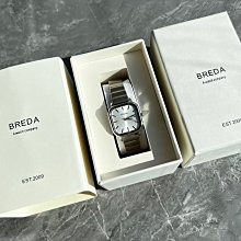 【BREDA】REVEL系列設計 金框方形錶殼 銀不鏽鋼錶帶 腕錶 (1746D) 歷史價格詳細信息