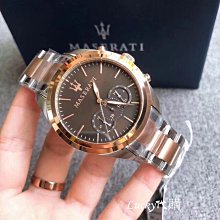 Lucky代購新品瑪莎手錶 黑色鋼帶錶 男士腕錶 三眼計時日曆防水男錶 商務休閒鋼鏈石英錶R8873640001 歷史價格詳細信息