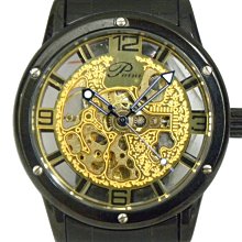 [專業] 機械錶 [ORKINA 6466] ORKINA 時尚機械自動男錶[黑色面-鏤空]軍/中性錶 歷史價格詳細信息