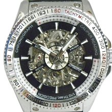 [專業] 機械錶 [ORKINA 6466] ORKINA 時尚機械自動男錶[黑色面-鏤空]軍/中性錶 歷史價格詳細信息