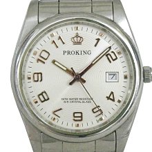 [專業] 石英錶 [PROKING 4118M] PROKING 時尚男錶[白色面+日期]軍錶/中性錶 歷史價格詳細信息