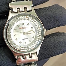 WEIQIN 威琴  真皮厚錶帶 生活防水 可正常使用 珍珠母貝錶盤  女石英錶 手圍16.5公分 歷史價格詳細信息