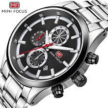 手錶 MINI FOCUS 簡約時尚男錶三眼六針日歷防水金屬網帶男手錶0185G 歷史價格詳細信息
