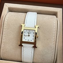 HERMES Heure H 經典H造型牛皮石英腕錶.咖/金 26mm 歷史價格詳細信息