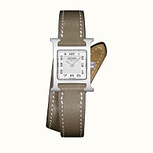 HERMES Heure H 經典H造型牛皮石英腕錶.咖/金 26mm 歷史價格詳細信息