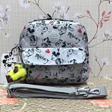 Kipling 猴子包 灰底音階印花 K15410 可變形 輕量肩背 手提 斜背多用包款 小號 限時優惠 防水 數量有限 歷史價格詳細信息