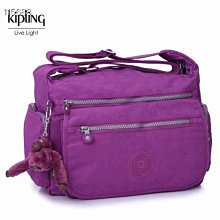 Kipling 猴子包 K19941 牛仔藍 多夾層拉鍊款輕量斜背包肩背包 大容量 旅遊 防水-雙喜生活館 歷史價格詳細信息