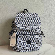 Kipling 猴子包 藍色蛇紋 K12147  掀蓋拉鏈輕量雙肩後背包 旅行 中大號 防水-雙喜生活館 歷史價格詳細信息