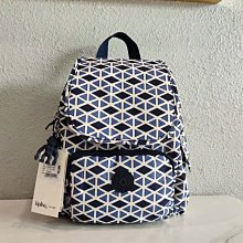 Kipling 猴子包 藍色幾何圖 多用肩背斜背輕量雙肩後背包 中小號 防水 限時優惠 歷史價格詳細信息