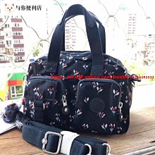 Kipling 猴子包 深藍小白花 多用輕量雙肩後背包 中號 防水-雙喜生活館 歷史價格詳細信息
