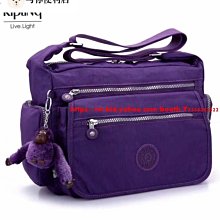 Kipling 猴子包 K19941 牛仔藍 多夾層拉鍊款輕量斜背包肩背包 大容量 旅遊 防水-雙喜生活館 歷史價格詳細信息