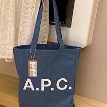 A.P.C法國品牌 文青必備  超人氣經典托特購物包denim咖啡牛奶條紋色 現貨 50x36x14 歷史價格詳細信息