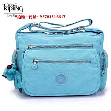 Kipling 猴子包 K19941 牛仔藍 多夾層拉鍊款輕量斜背包肩背包 大容量 旅遊 防水-雙喜生活館 歷史價格詳細信息