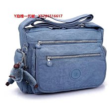 Kipling 猴子包 K19941 牛仔藍 多夾層拉鍊款輕量斜背包肩背包 大容量 旅遊 防水-雙喜生活館 歷史價格詳細信息