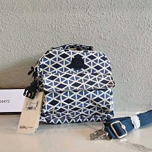 Kipling 猴子包 藍色幾何圖 多用肩背斜背輕量雙肩後背包 中小號 防水 限時優惠 歷史價格詳細信息