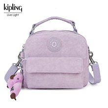熱銷Kipling 猴子包 粉紫 K12632 多夾層斜背肩背包 兩側有拉鍊口袋 輕量 防水 限量 明星大牌同款包包 歷史價格詳細信息
