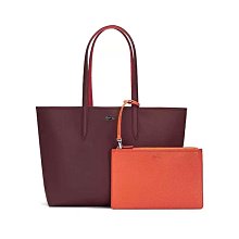 美國 Lacoste 深藍拼白 質感金屬LOGO 雙面拼色托特包  PVC+皮革 兩面皆可用 附小收納包 肩背 手提 旅行 出遊 防水 限量優惠 歷史價格詳細信息
