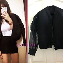 MA-1感菱格紋路金鉚釘透視異材質拼接太空棉黑色棒球外套 夏莉 價格比較,價格查詢,歷史價格詳細信息