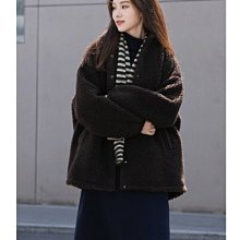 (老銀屋)冬裝設計款簡潔大器純棉布夾棉保暖長版開衫外套 歷史價格詳細信息
