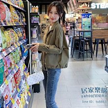 夾克外套 春季新款韓版撞色線翻領工裝休閑設計感通勤短外套女上衣百搭 歷史價格詳細信息