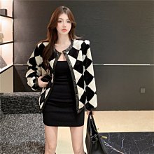 【Nina SHOP】韓國輕熟 設計感復古英倫風中長格紋雙面呢斗篷大衣 歷史價格詳細信息