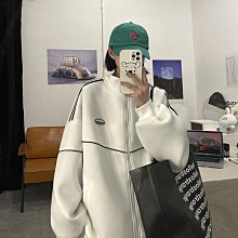 【熱賣精選】ins炸街羊羔絨開衫外套女潮秋冬季寬松學生韓版拼接衛衣加絨加厚 歷史價格詳細信息