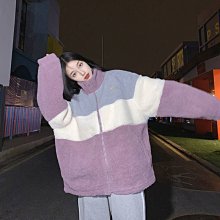 【熱賣精選】ins炸街羊羔絨開衫外套女潮秋冬季寬松學生韓版拼接衛衣加絨加厚 價格比較,價格查詢,歷史價格詳細信息