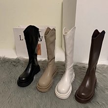 長筒靴女 長靴 韓傾傾西部牛仔靴子女長靴秋棕色粗跟尖頭復古英倫風高筒騎士靴女 歷史價格詳細信息