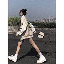 棒球外套女 美式棒球外套 vintage美式復古棒球服女春秋小眾獨特別緻寬鬆oversize夾克外套 歷史價格詳細信息