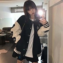 慵懶風棒球服外套女秋冬季加絨 棒球外套女 韓國棒球外套 短版外套 美式棒球外套 大尺碼棒球服 休閑外 歷史價格詳細信息