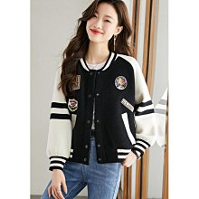 韓版外套 韓國棒球外套 夾克外套  休閒女生外套 【P1007】 短版棒球服外套女春季新款2023年爆款歐貨高級感休閒百 歷史價格詳細信息