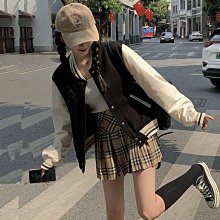 棒球外套 日系拼接皮袖立體電繡八號球外套 夾克 毛呢外套【TJ1001】現貨＋預購 男女可穿 歷史價格詳細信息