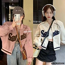 復古短版棒球外套棒球服女2022春秋季新款韓版百搭寬鬆顯瘦夾克小香風外套 歷史價格詳細信息