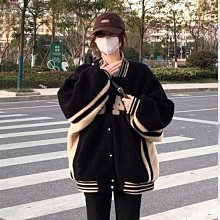 休閒外套黑色夾克外套女短版寬鬆韓版休閒棒球服新款韓版外套大尺碼外套小香風外套針織外套/外套 歷史價格詳細信息