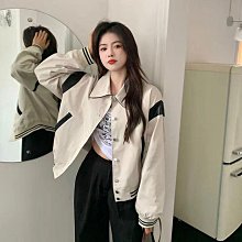 棒球外套 小個子復古美式棒球服外套女新款學院風休閒百搭紅色夾克上衣 歷史價格詳細信息