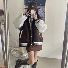外套夾克紅色棒球服少女春秋裝新款美式復古加厚學院風休閒ins潮外套甜美風時尚女裝 歷史價格詳細信息