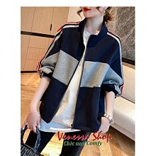 VENESSA~ 新款 撞色拼接 精緻重工刺繡 高質感醋酸絲 小立領棒球夾克外套 (T1421) 歷史價格詳細信息