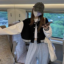 棒球外套女 秋季新款秋季女裝愛心印花拼色棒球服外套小香風寬鬆百搭夾克上衣 歷史價格詳細信息