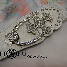 現貨供應＊JIFU 鉅釜皮件＊滿鑽骷髏頭腰封B951(白色) 歷史價格詳細信息