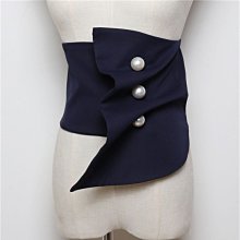 腰帶女4CM寬百搭配裙子淺藍條紋松緊腰封韓版顯瘦牛仔褲皮帶彈性-佳藝居 歷史價格詳細信息