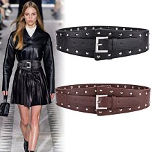 腰封 腰帶 時尚寬腰帶女裝飾毛衣風衣大衣簡約百搭黑色寬皮帶束腰外搭寬腰封 皮帶腰封-寶島百貨 歷史價格詳細信息