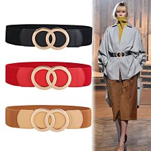 真皮腰帶女彈力松緊裝飾連衣裙子時尚百搭配西裝秋冬季束腰寬腰封大衣腰帶-促銷 歷史價格詳細信息