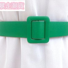 【熱賣精選】綠色腰帶女簡約無孔寬腰封時尚裝飾配連衣裙子包布細皮帶束腰加寬 歷史價格詳細信息