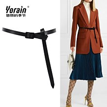 下殺 牛皮打結細腰帶女裝飾配洋裝子時尚韓版百搭細款休閒皮帶女 歷史價格詳細信息