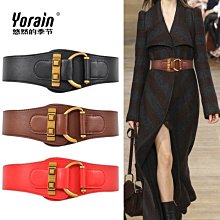 腰封 腰帶 真皮腰封女士寬腰帶裝飾西裝配連衣裙子收腰時尚百搭ins風潮黑色 百搭腰帶-寶島百貨 歷史價格詳細信息