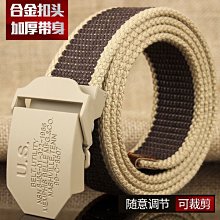 自動扣帆布皮帶男士青年學生懶人工裝軍訓皮帶女尼龍休閑皮帶 歷史價格詳細信息