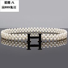 珍珠腰鏈女細配連衣裙子襯衫收腰裝飾腰帶金屬鏈條ins潮百搭時尚大衣腰帶-促銷 歷史價格詳細信息